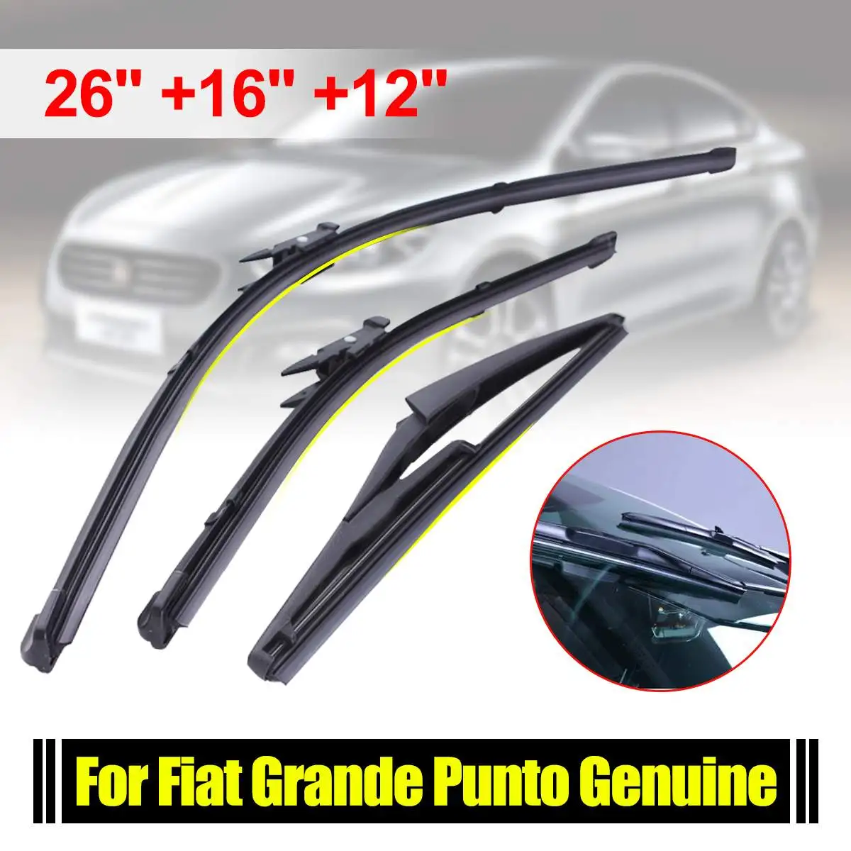 3Pcs/Set 26'' 16'' 12'' Car Front /Rear Windscreedn Wiper Blades For Fiat Grande Punto Genuine 2005
3Pcs/Set 26'' 16'' 12'' Car Front /Rear Windscreedn Wiper Blades For Fiat Grande Punto Genuine 2005