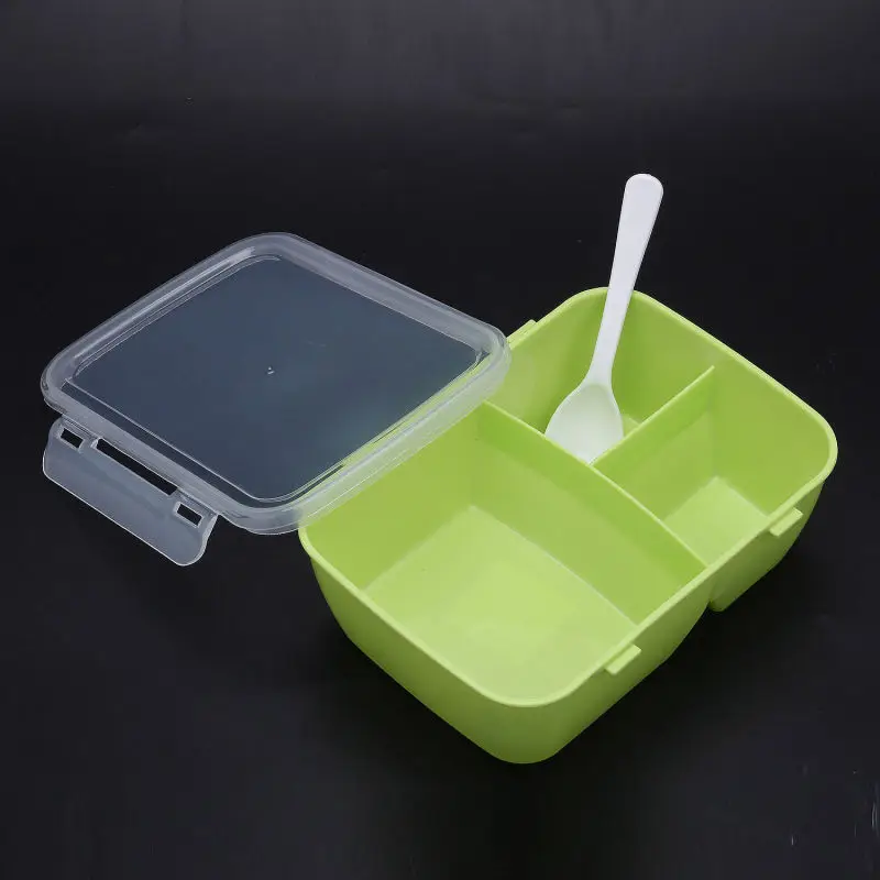 Lunch Box with Spoon Plastic 3 Compartments Bento Box Convenient Food Container Student Kids Adults School Use
Lunch Box with Spoon Plastic 3 Compartments Bento Box Convenient Food Container Student Kids Adults School Use