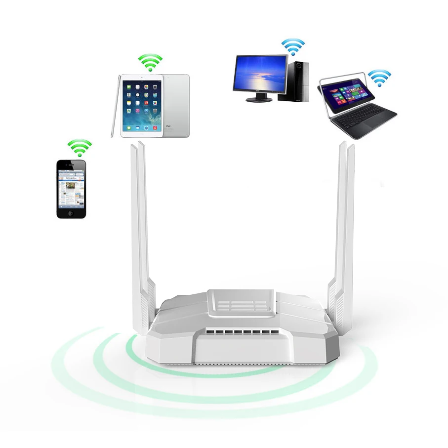 AC11 Gigabit Dual-Band 5.8+2.4G AC1200 Wireless Router Wifi Repeater 802.11ac Four Powerful High-Gain Antennas
AC11 Gigabit Dual-Band 5.8+2.4G AC1200 Wireless Router Wifi Repeater 802.11ac Four Powerful High-Gain Antennas