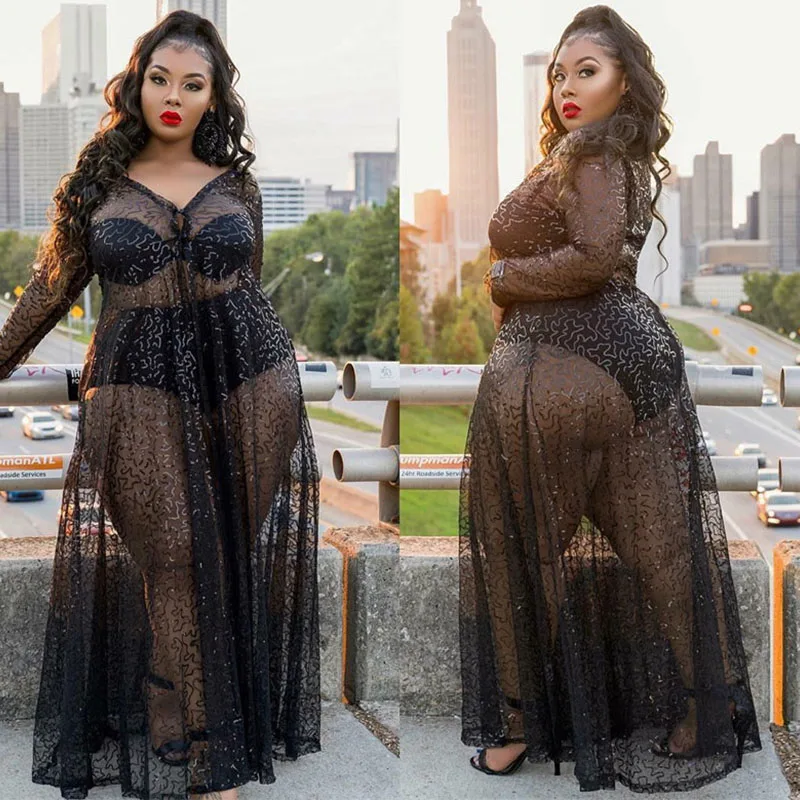 Sexy Mesh Shiner See Through Three Piece Dresses Women V-neck Long Sleeve Loose Floor-length Celebrity Glitter Black Maxi Dress
Sexy Mesh Shiner See Through Three Piece Dresses Women V-neck Long Sleeve Loose Floor-length Celebrity Glitter Black Maxi Dress