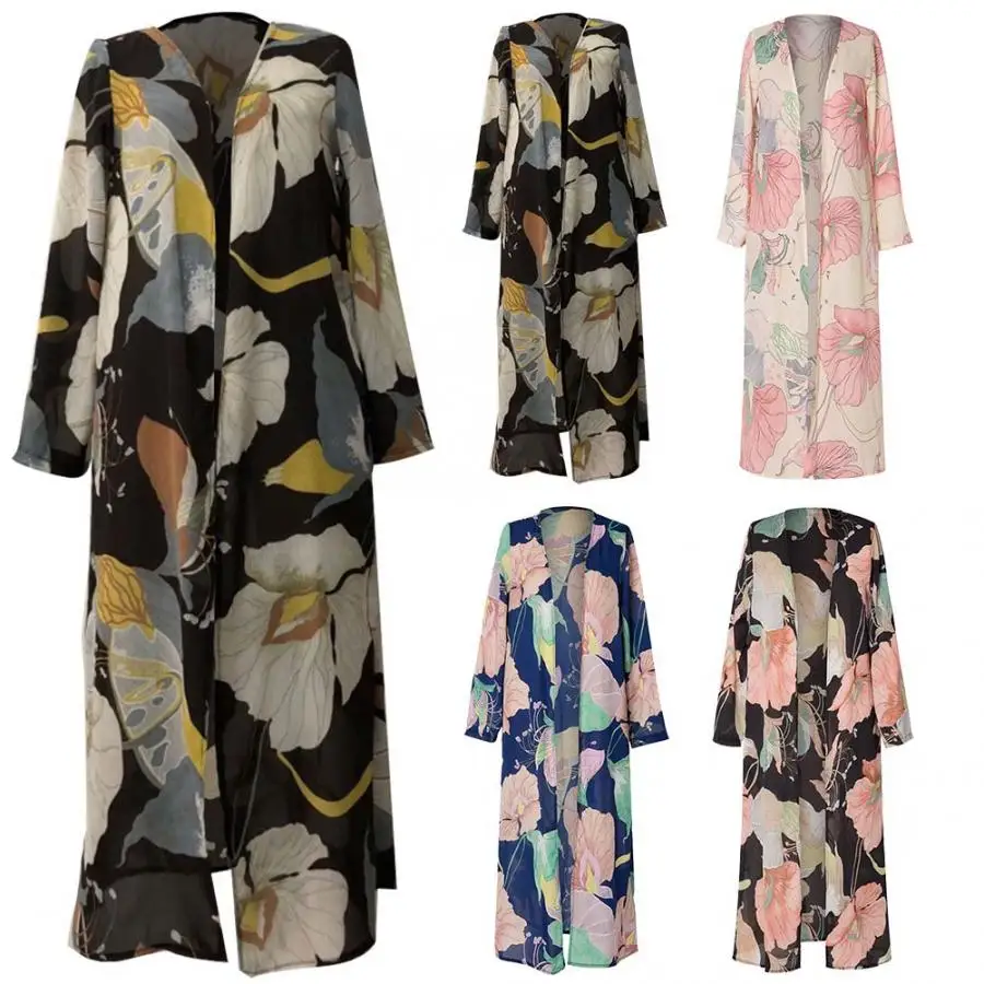 Beach Cover-Ups Bathing Suit Summer Coat Women Floral Print Chiffon Sun Protection Coat Ultra-Thin Long Sleeve Outwear Beachwear
Beach Cover-Ups Bathing Suit Summer Coat Women Floral Print Chiffon Sun Protection Coat Ultra-Thin Long Sleeve Outwear Beachwear