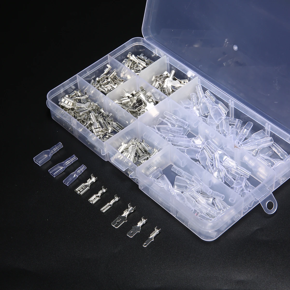 270Pcs/Box Electrical Wire Crimp Terminal Connector Male Female Spade Assorted Kit Tinned Brass Spade Terminal Connectors
270Pcs/Box Electrical Wire Crimp Terminal Connector Male Female Spade Assorted Kit Tinned Brass Spade Terminal Connectors