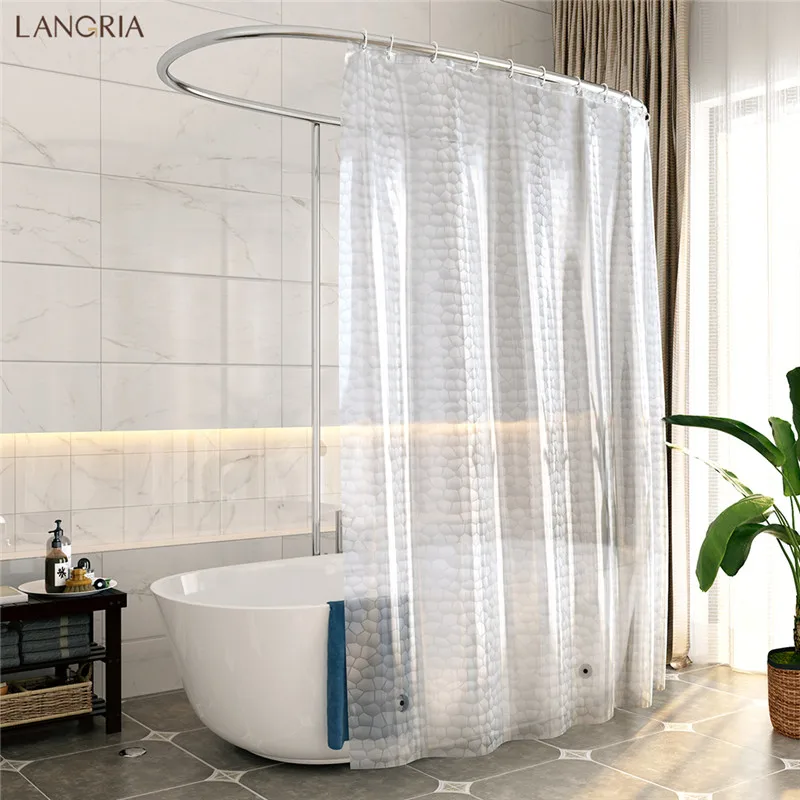 LANGRIA Semi-Transparent Shower Curtain Liner with 3D Effect Design Home EVA Bath Curtain Waterproof Odorless Mildew Resistance
LANGRIA Semi-Transparent Shower Curtain Liner with 3D Effect Design Home EVA Bath Curtain Waterproof Odorless Mildew Resistance