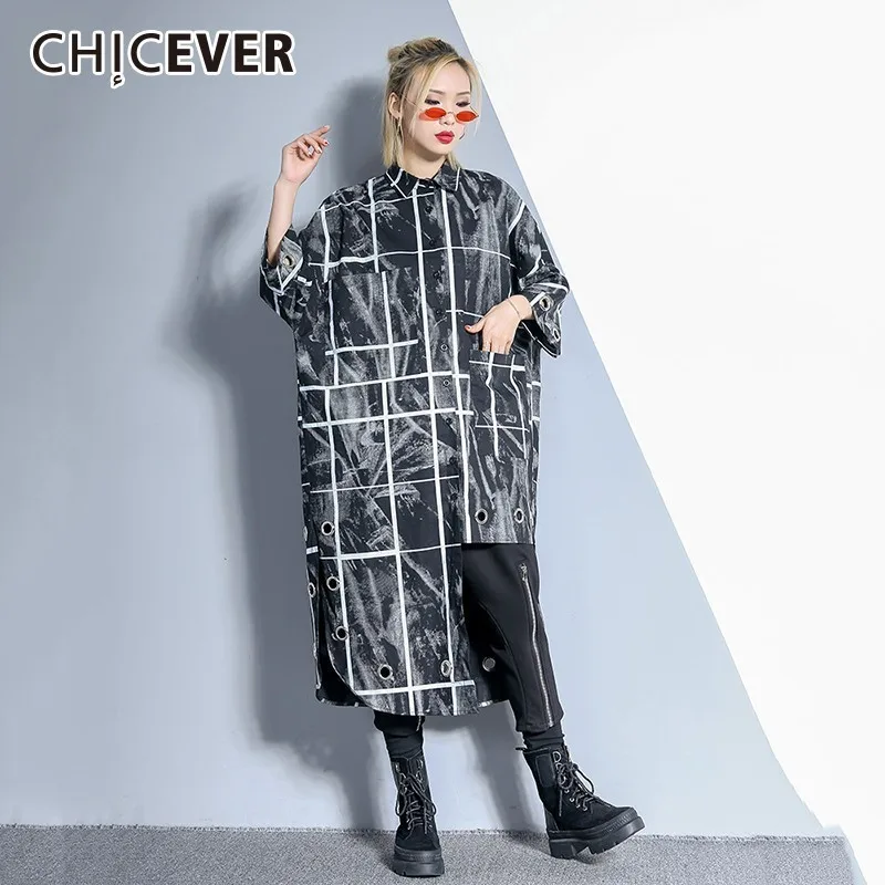 CHICEVER Spring Plaid Hit Color Dress For Women Square Collar Three Quarter Batwing Sleeve Irregular Hem Loose Oversize Dresses
CHICEVER Spring Plaid Hit Color Dress For Women Square Collar Three Quarter Batwing Sleeve Irregular Hem Loose Oversize Dresses