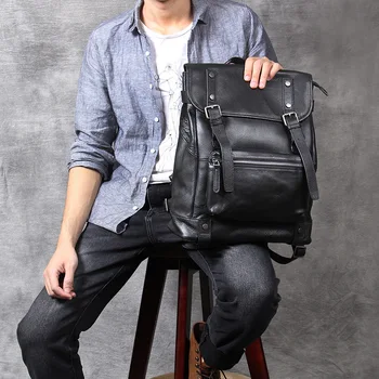 100% Natural Skin Genuine Leather Black Backpack Men Large Capacity Laptop Backpack Male Travel Bags For Teenager School bag
100% Natural Skin Genuine Leather Black Backpack Men Large Capacity Laptop Backpack Male Travel Bags For Teenager School bag