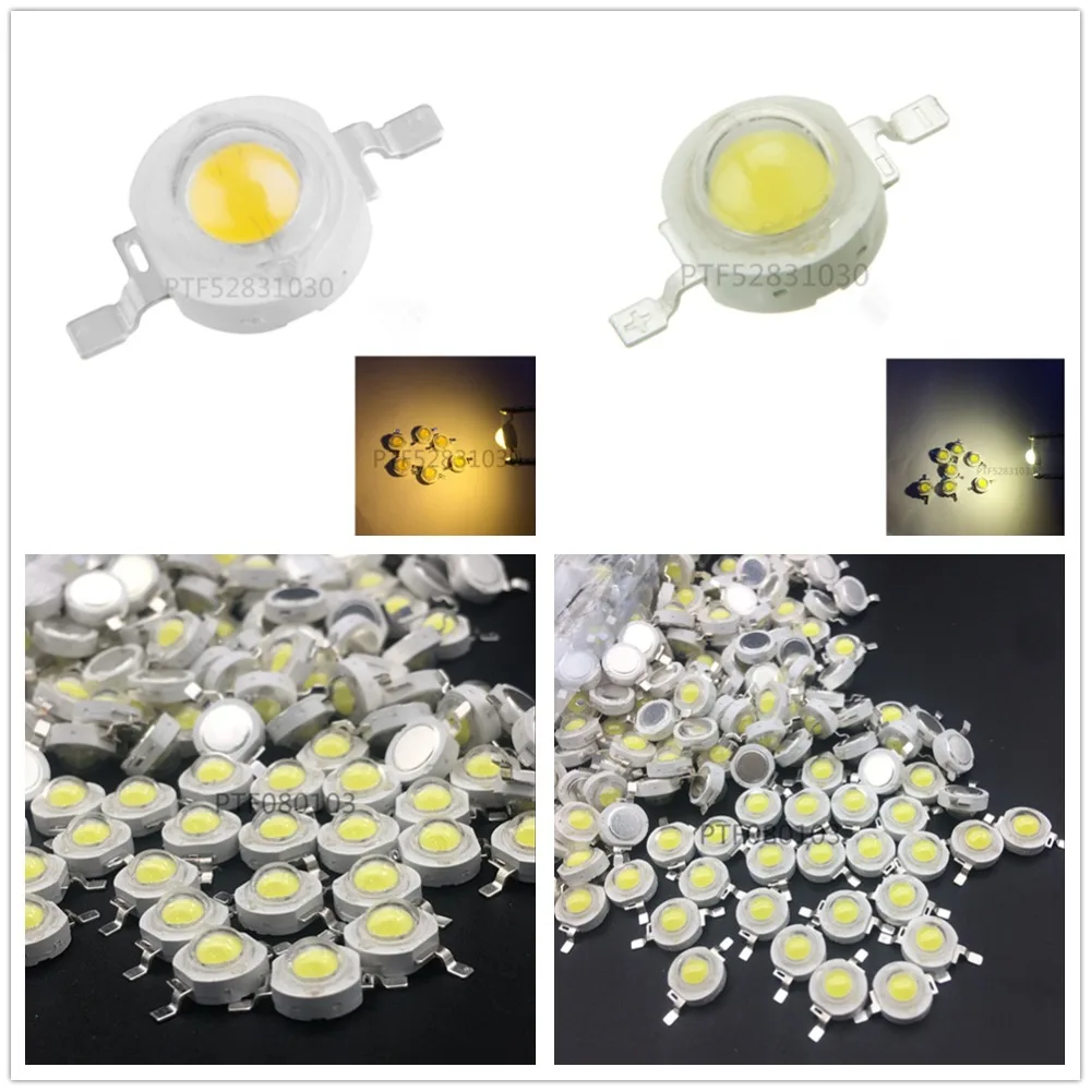 

100pcs Full Watt 1W 3W High Power LED lampCold white 6000K warm white 3000K LEDs Bulb light Emitting Diodes 30mil 45mil Chips