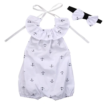 CANIS 2019 New White Baby Girl Anchor Ruffles Romper Sleeveless Halter Jumpsuit Outfits With Headband Sunsuit 0-24M
CANIS 2019 New White Baby Girl Anchor Ruffles Romper Sleeveless Halter Jumpsuit Outfits With Headband Sunsuit 0-24M