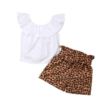 Fashion Kids Toddler Baby Girl Sets Summer Cotton Ruffle White Tops Bow Belt Leopard Print Shorts 2Pcs Girl Clothes Outfits 1-6Y
Fashion Kids Toddler Baby Girl Sets Summer Cotton Ruffle White Tops Bow Belt Leopard Print Shorts 2Pcs Girl Clothes Outfits 1-6Y