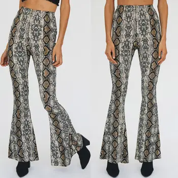 Women Ladies Print Casual Pants Capris Clothing Women's Summer Snake Skin Python Printed High Waist Stretchy Bell Bottoms Pant
Women Ladies Print Casual Pants Capris Clothing Women's Summer Snake Skin Python Printed High Waist Stretchy Bell Bottoms Pant