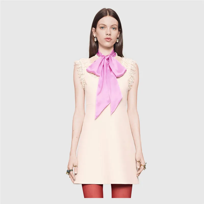Summer 2019 Elegant Pink Bow Women Mini Dress Runway Sleeveless Lace Sundress Female Party White Dresses Clothes
Summer 2019 Elegant Pink Bow Women Mini Dress Runway Sleeveless Lace Sundress Female Party White Dresses Clothes