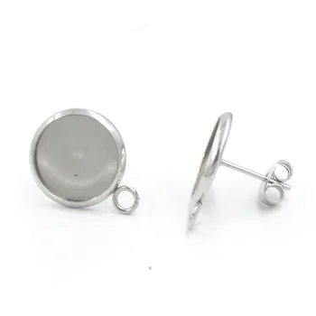 Inner 8mm/10mm/12mm Stainless Steel Earrings Stud Cabochon Flat Round Bezel Setting With Side Loop Hole 2mm
Inner 8mm/10mm/12mm Stainless Steel Earrings Stud Cabochon Flat Round Bezel Setting With Side Loop Hole 2mm