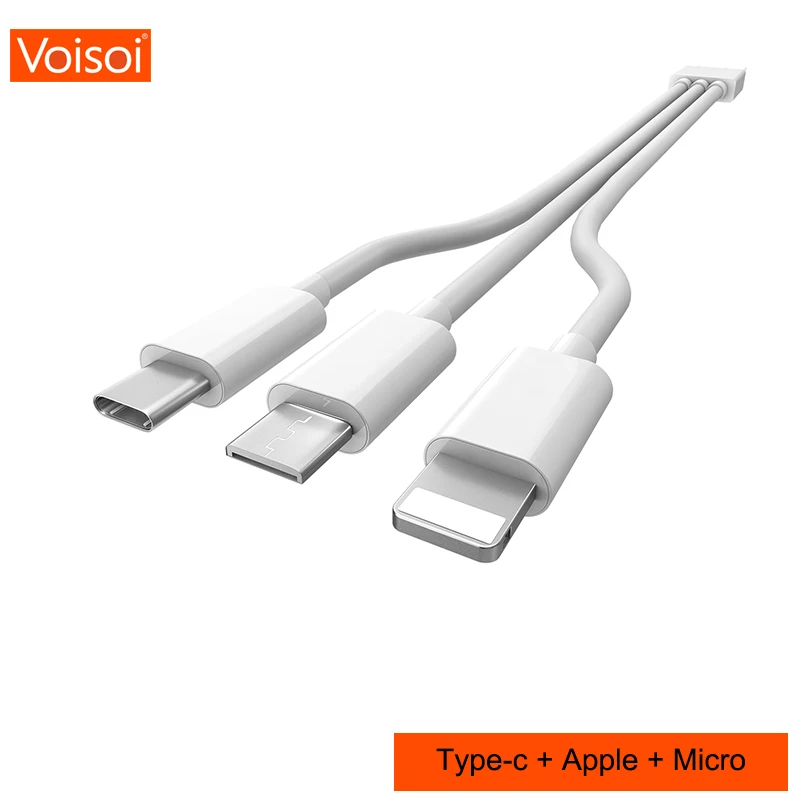 Adapter USB Cable For iPhone XS Max XR X 8 7 6 Charging Charger 3 in 1 Micro USB Cable For Mobile Phone USB Type c Type-c Cable
Adapter USB Cable For iPhone XS Max XR X 8 7 6 Charging Charger 3 in 1 Micro USB Cable For Mobile Phone USB Type c Type-c Cable