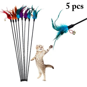 5PCS Hot Sale Cat Toys Make A Cat Stick Feather With Small Bell Natural Like Birds Random Color Black Coloured Pole Dropshipping
5PCS Hot Sale Cat Toys Make A Cat Stick Feather With Small Bell Natural Like Birds Random Color Black Coloured Pole Dropshipping