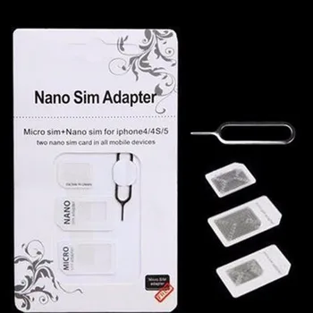 2000set/lot 4 in 1 Nano Sim Card Adapter + Micro Sim card adapter + Sim Card Adapter + Eject pin For Iphone 5 6 7
2000set/lot 4 in 1 Nano Sim Card Adapter + Micro Sim card adapter + Sim Card Adapter + Eject pin For Iphone 5 6 7