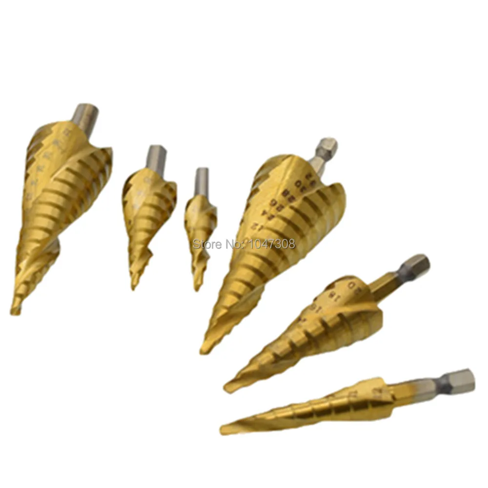4-12mm 4-20mm 4-32mm High Speed Steel Step Drill Bit Titanium Coated Aluminium Brass Copper Plastic Steel Metal Wood Drilling
4-12mm 4-20mm 4-32mm High Speed Steel Step Drill Bit Titanium Coated Aluminium Brass Copper Plastic Steel Metal Wood Drilling