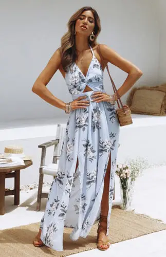 Ladies Long Dress Holiday Summer Evening Party Beach Slit Spilt Blue Orange Floral Pretty Sundress
Ladies Long Dress Holiday Summer Evening Party Beach Slit Spilt Blue Orange Floral Pretty Sundress