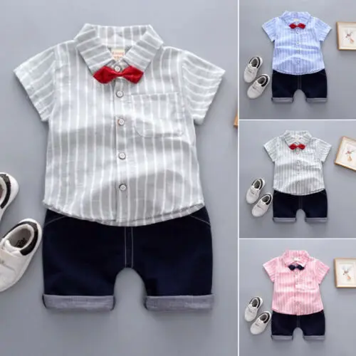 Baby Boys Clothes Kids Gentleman Outfits Bow Stripe Shirt Tops 2pcs Long Pants Clothes Set
Baby Boys Clothes Kids Gentleman Outfits Bow Stripe Shirt Tops 2pcs Long Pants Clothes Set
