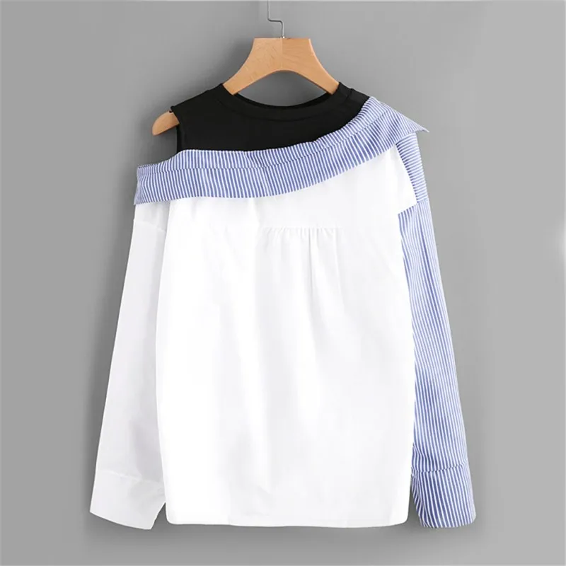 Fashion Female Single Breasted Thin Shirts Turn-Down Collar Striped Patchwork Pockets Asymmetric Casual Blouses
Fashion Female Single Breasted Thin Shirts Turn-Down Collar Striped Patchwork Pockets Asymmetric Casual Blouses
