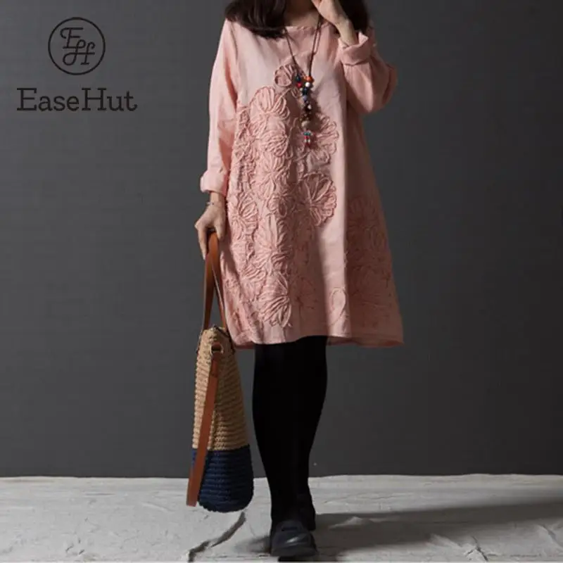 EaseHut Vintage Women Cotton Linen Dress Floral Embroidery Long Sleeve Casual Loose Midi Dress Ethnic Robe Vestido Plus Size 3XL
EaseHut Vintage Women Cotton Linen Dress Floral Embroidery Long Sleeve Casual Loose Midi Dress Ethnic Robe Vestido Plus Size 3XL