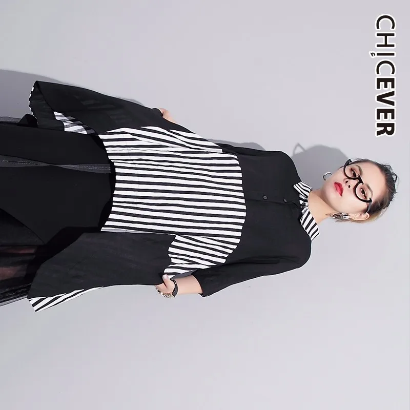 CHICEVER Patchwork Striped Women's Shirts Tops Female Blouse Half Sleeve Asymmetric Hem Blouses Women 2019 Spring Casual Clothes
CHICEVER Patchwork Striped Women's Shirts Tops Female Blouse Half Sleeve Asymmetric Hem Blouses Women 2019 Spring Casual Clothes