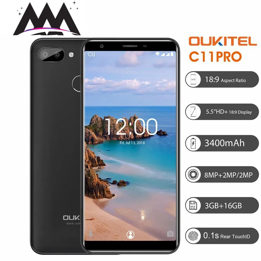 Oukitel C11 Pro 4G Smartphone 5.5" Android 8.1 18:9 MTK6739 Quad Core Cell Phones 3G RAM 16G ROM 8MP 3400mAh Mobile Phone
Oukitel C11 Pro 4G Smartphone 5.5" Android 8.1 18:9 MTK6739 Quad Core Cell Phones 3G RAM 16G ROM 8MP 3400mAh Mobile Phone
