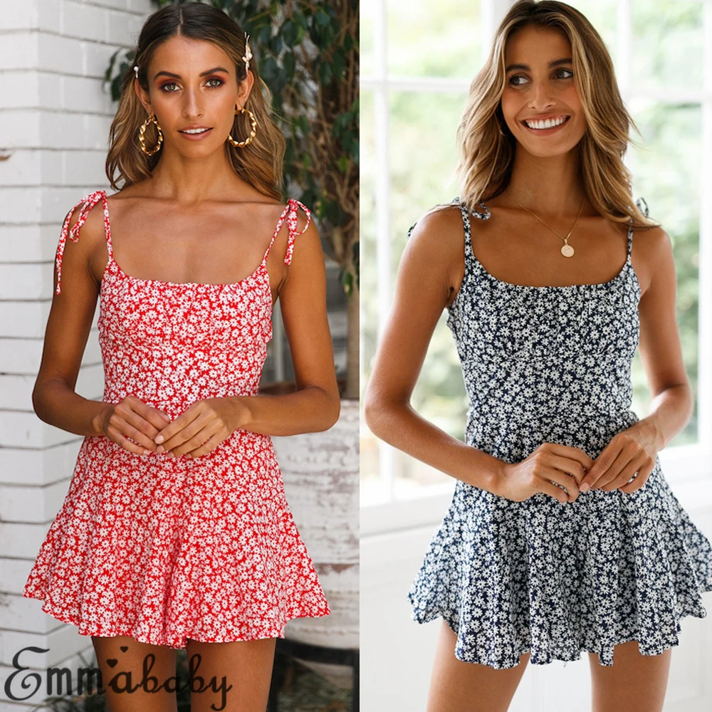 Women Floral Skater Short Mini Dress Summer Sleeveless Red Blue Holiday Casual Party Cocktail Sundress
Women Floral Skater Short Mini Dress Summer Sleeveless Red Blue Holiday Casual Party Cocktail Sundress
