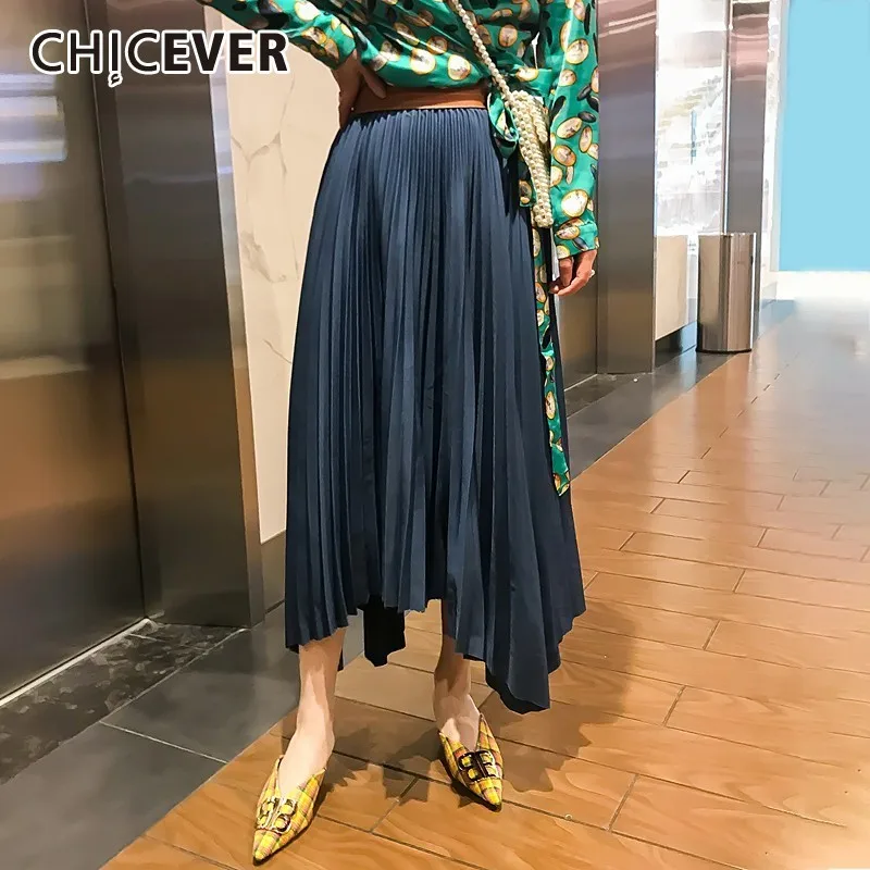 CHICEVER Spring Casual Chiffon Bule Women Irregular Skirt Sashes High Waist Mid Calf Female Pleated Skirts 2019 Fashion New
CHICEVER Spring Casual Chiffon Bule Women Irregular Skirt Sashes High Waist Mid Calf Female Pleated Skirts 2019 Fashion New