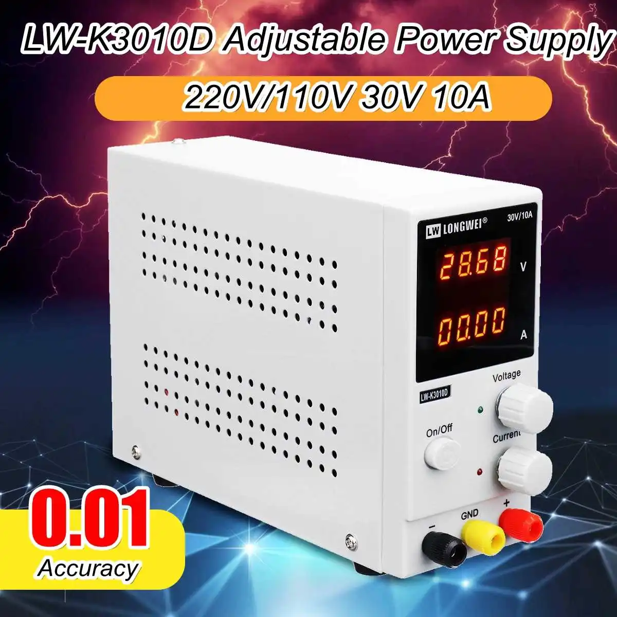 New 110V/220V 30V 10A Adjustable DC Power Supply LED 4 Digits Display Switching Regulated Power Supply Laptop Repair Work
New 110V/220V 30V 10A Adjustable DC Power Supply LED 4 Digits Display Switching Regulated Power Supply Laptop Repair Work
