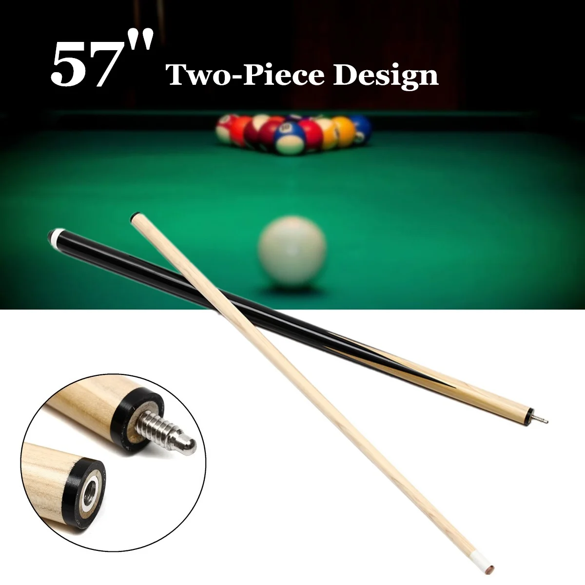 1Pcs 145cm 1/2 Structure Wooden Pool Cue Billiard House Bar Pool Cue Sticks Entertainment Snooker Accessories Billiard Tools
1Pcs 145cm 1/2 Structure Wooden Pool Cue Billiard House Bar Pool Cue Sticks Entertainment Snooker Accessories Billiard Tools