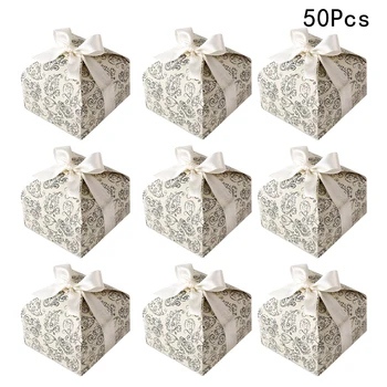 50 Pcs Candy Boxes Creative Black Arabesque Patterned Square Gift Boxes Packaging Boxes with Ribbon for Party Wedding Banquet
50 Pcs Candy Boxes Creative Black Arabesque Patterned Square Gift Boxes Packaging Boxes with Ribbon for Party Wedding Banquet