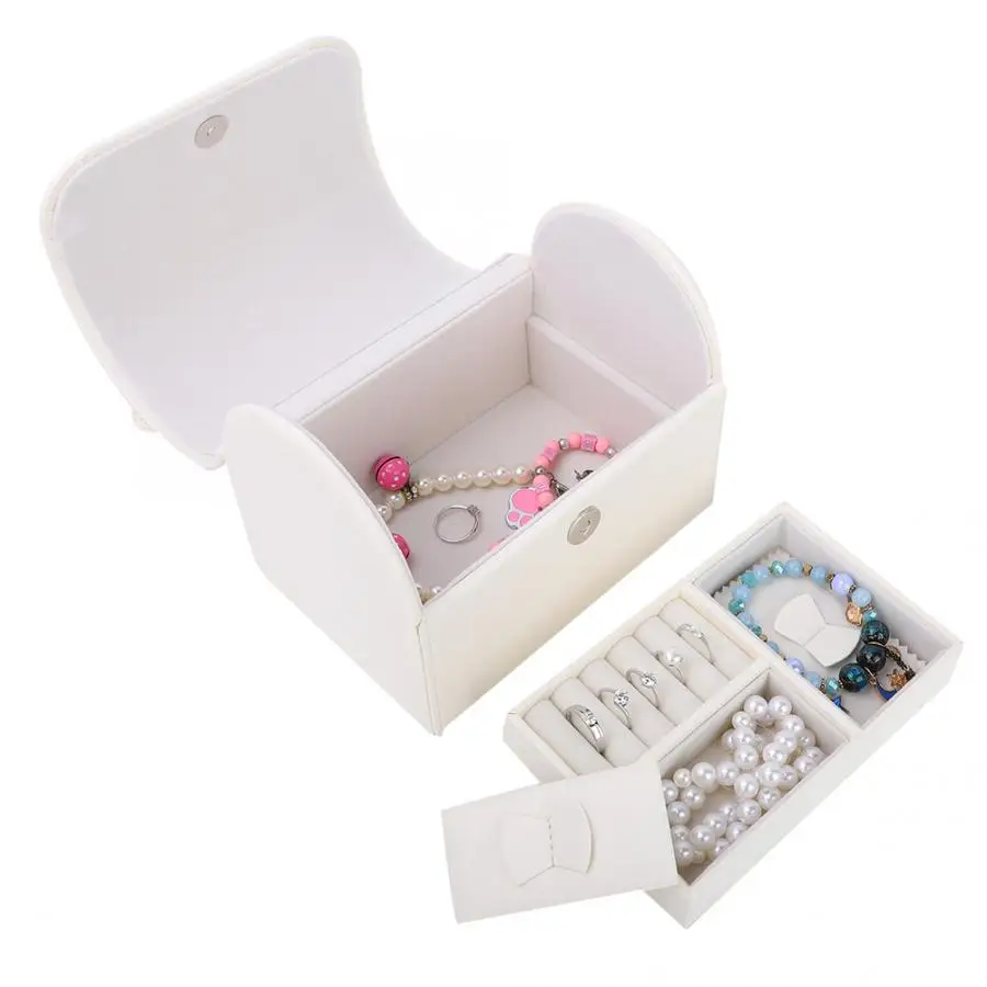Large Capacity PU Leather Two Layers Jewelry Storage Earring Necklace Ring Bracelet Box Case Organizer Jewelry Box Holder White
Large Capacity PU Leather Two Layers Jewelry Storage Earring Necklace Ring Bracelet Box Case Organizer Jewelry Box Holder White