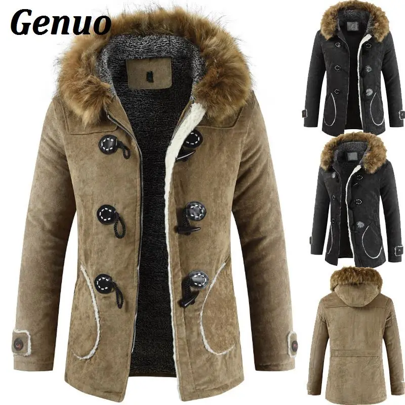 Winter Fleece Military Jackets Men Faux Fur Hooded Windproof Outwear Parka Men Horns Buckle Thick Windbreaker Coat Overcoat
Winter Fleece Military Jackets Men Faux Fur Hooded Windproof Outwear Parka Men Horns Buckle Thick Windbreaker Coat Overcoat