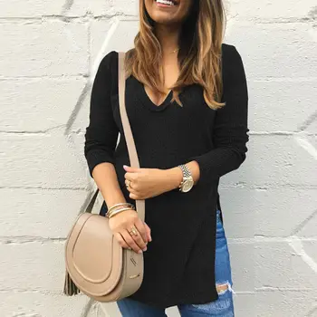 Women Sweater Pullover Basic Rib Knitted Casual V Neck Tops Solid Crew Neck Essential Jumper Long Sleeve Split Sweaters
Women Sweater Pullover Basic Rib Knitted Casual V Neck Tops Solid Crew Neck Essential Jumper Long Sleeve Split Sweaters