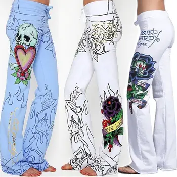 New women's loose skull rose print pants Hippie wide leg Bohemian pants many high waist print pants
New women's loose skull rose print pants Hippie wide leg Bohemian pants many high waist print pants