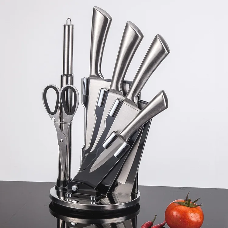 7 Pieces Knife Tool Sets Kitchen Stainless Steel Rotating Seat Chef Knives Scissors
7 Pieces Knife Tool Sets Kitchen Stainless Steel Rotating Seat Chef Knives Scissors