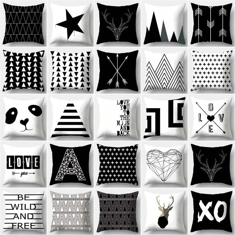 Letter Love Home Cushion covers Black White pillow cover Sofa bed Nordic decorative pillow case almofadas 45x45cm
Letter Love Home Cushion covers Black White pillow cover Sofa bed Nordic decorative pillow case almofadas 45x45cm