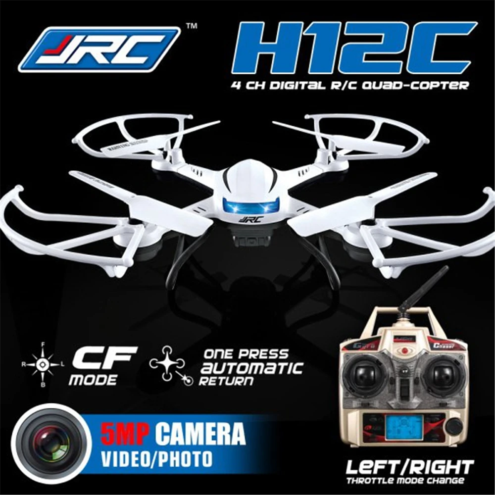 

JJRC H12C 6 Axis Headless Mode 2.4G 4CH RC Quadcopter 360 Degree Rollover UFO Helicopter Professional Drone Dron 5.0MP HD Camera