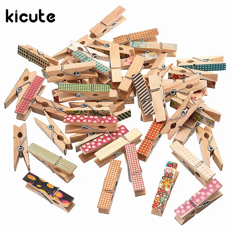 Kicute 50pcs/pack Multicolor Beautiful Design Painted Wood Clip Mini Craft Pegs Cloth Photo Hanging Spring Clips pinch
Kicute 50pcs/pack Multicolor Beautiful Design Painted Wood Clip Mini Craft Pegs Cloth Photo Hanging Spring Clips pinch
