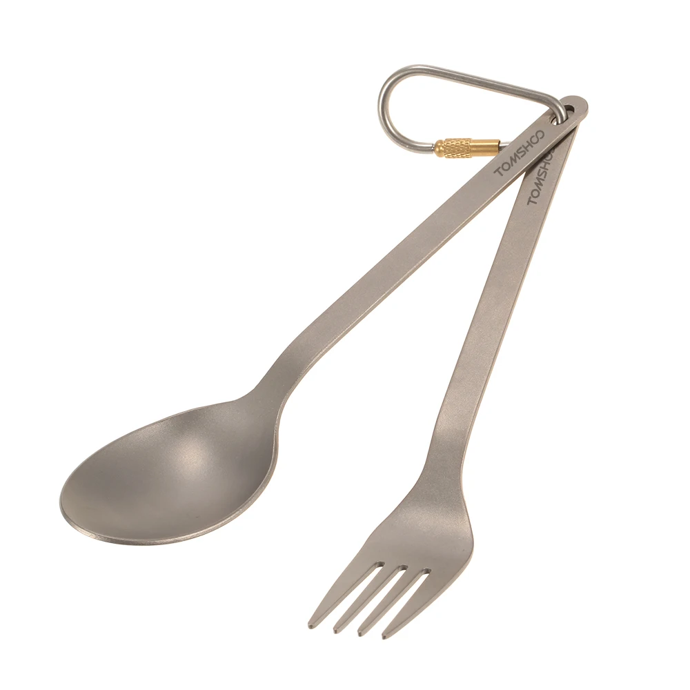 TOMSHOO Titanium Tableware Dinner Frok Spoon Cutlery Set Flatware with Carabiner Storage Sack for Home Outdoor Camping
TOMSHOO Titanium Tableware Dinner Frok Spoon Cutlery Set Flatware with Carabiner Storage Sack for Home Outdoor Camping
