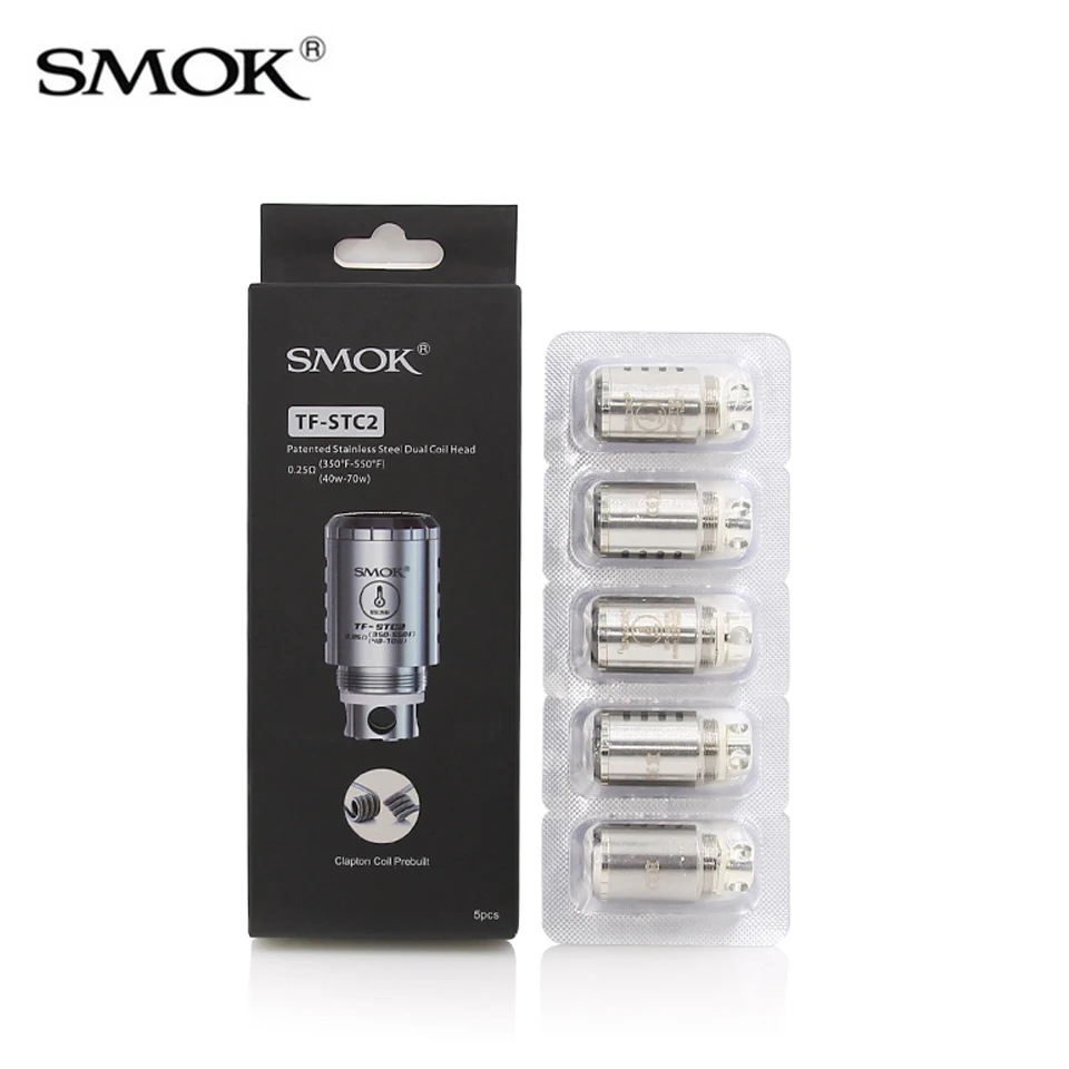 20pcs/lot Original Smok TF-STC2 Stainless Dual Coil Head for Smoktech TFV4 Mini Tank STC2 Prebuilt Clapton Coils 0.25ohm
20pcs/lot Original Smok TF-STC2 Stainless Dual Coil Head for Smoktech TFV4 Mini Tank STC2 Prebuilt Clapton Coils 0.25ohm