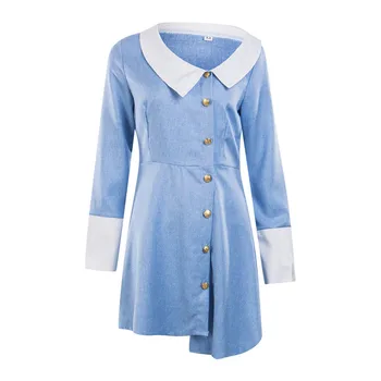 Elegant lady dress Fashion patchwork Off Shoulder Slim mini party casual vestidos Sexy Buttons Fall Spring A-line Clothes 2019
Elegant lady dress Fashion patchwork Off Shoulder Slim mini party casual vestidos Sexy Buttons Fall Spring A-line Clothes 2019