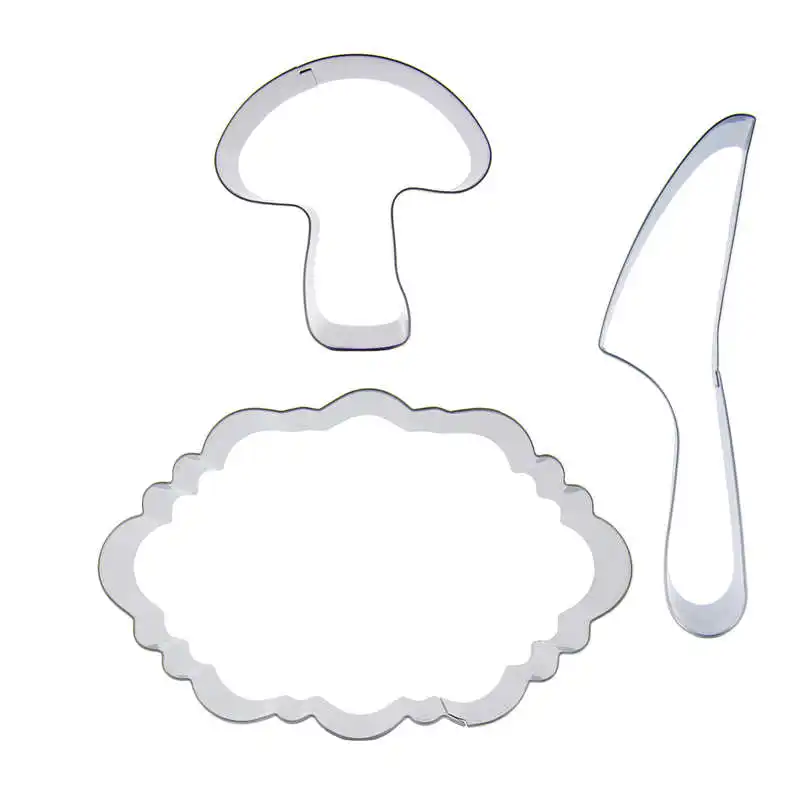 Mushroom, Big Plate, Knife shaped 3 piece biscuit cutting molds, baking tools, cake decorating soft candy tools
Mushroom, Big Plate, Knife shaped 3 piece biscuit cutting molds, baking tools, cake decorating soft candy tools