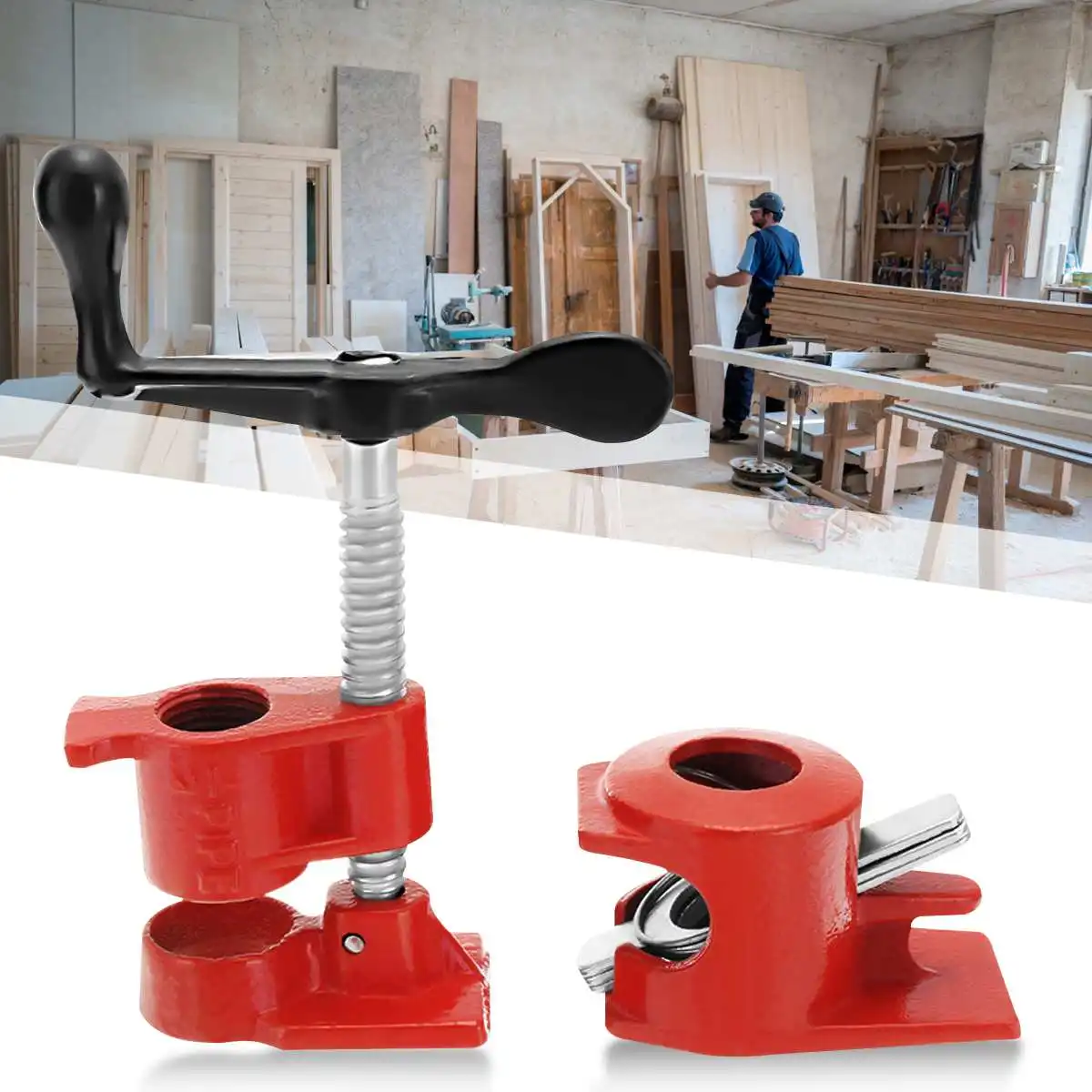 1/2'' Cast Iron Heavy Wood Gluing Pipe Clamp Clip Set Woodworking Carpenter Tool
1/2'' Cast Iron Heavy Wood Gluing Pipe Clamp Clip Set Woodworking Carpenter Tool
