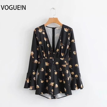 VOGUEIN New Womens V-Neck Yellow Floral Print Long Sleeve Black Jumpsuit Playsuits Wholesale
VOGUEIN New Womens V-Neck Yellow Floral Print Long Sleeve Black Jumpsuit Playsuits Wholesale
