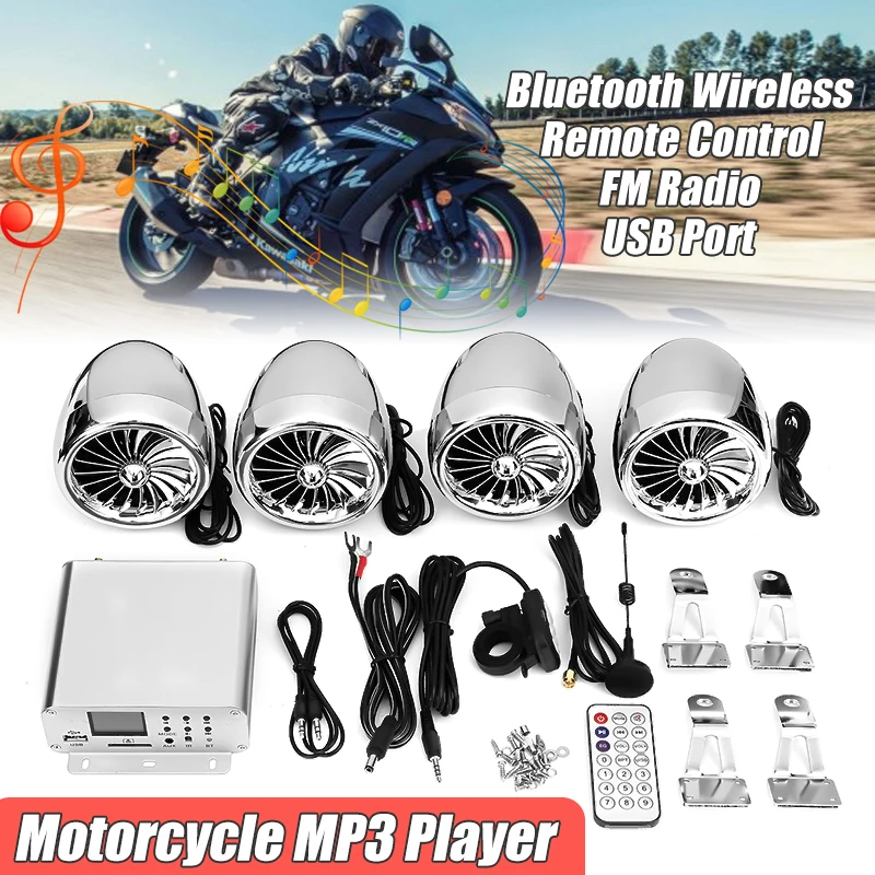 Mofaner Motorbike ATV Audio1000W 12V LCD bluetooth 4 Speakers+Amplifier Handlebar System Motorcycle/ATV
Mofaner Motorbike ATV Audio1000W 12V LCD bluetooth 4 Speakers+Amplifier Handlebar System Motorcycle/ATV