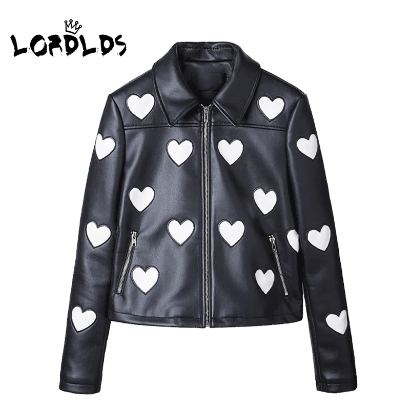 LORDLDS Black Leather Jacket women 2018 New Fashion Heart Soft PU Ladies Short Cropped Jackets Zipper Coat Slim Outwear
LORDLDS Black Leather Jacket women 2018 New Fashion Heart Soft PU Ladies Short Cropped Jackets Zipper Coat Slim Outwear