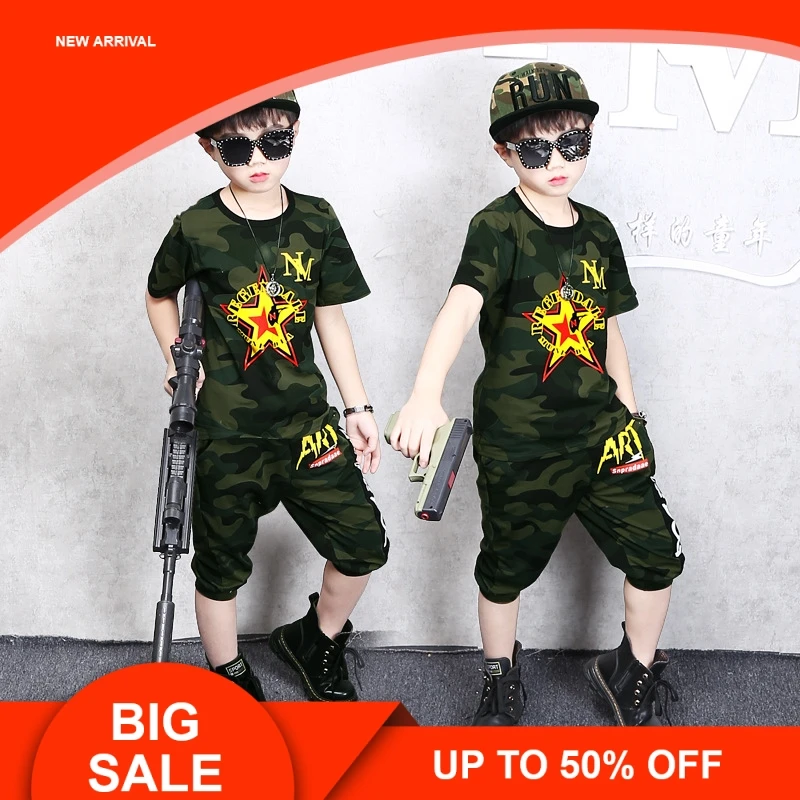 Boys Summer Hip Hop Clothing 2019 Kids Clothes Sets Short-sleeve Loose Camouflage Casual Two-piece Cotton Sports Suit 
Boys Summer Hip Hop Clothing 2019 Kids Clothes Sets Short-sleeve Loose Camouflage Casual Two-piece Cotton Sports Suit