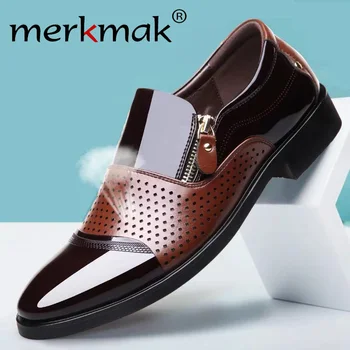Merkmak Breathable Men Business Dress Shoes Formal Hollow Out Suits Shoes Slip On Men Oxfords Leather Men Footwear Big Size 48
Merkmak Breathable Men Business Dress Shoes Formal Hollow Out Suits Shoes Slip On Men Oxfords Leather Men Footwear Big Size 48