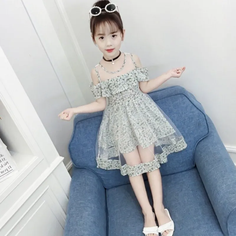 Girls Dress New Han Edition Children Summer Dew Shoulder Veil Princess Brim Summer 12 for The Girl
Girls Dress New Han Edition Children Summer Dew Shoulder Veil Princess Brim Summer 12 for The Girl