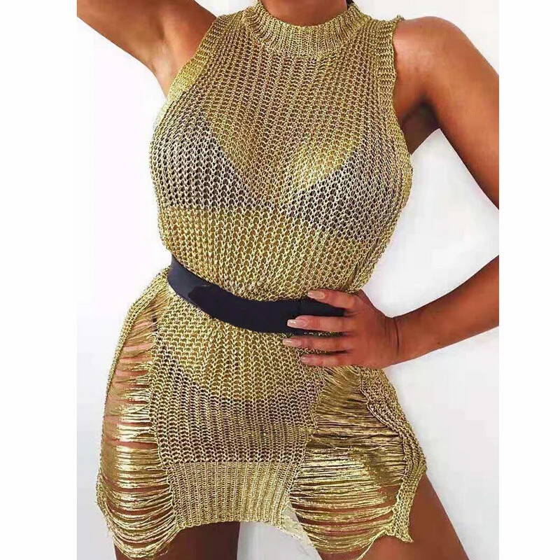 Women Knitted Bikini Cover Up See-through Bathing Suit Summer Biquini 2019 Hollow-out Swimwear Cover Ripped Beachwear
Women Knitted Bikini Cover Up See-through Bathing Suit Summer Biquini 2019 Hollow-out Swimwear Cover Ripped Beachwear